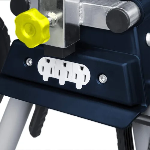 Miniatura 7 de POWERTEC MT4009 - Soporte para sierra de mesa plegable y POWERTEC MT4000 con ruedas de 8 pulgadas y tomas de corriente de 110 V, soportes