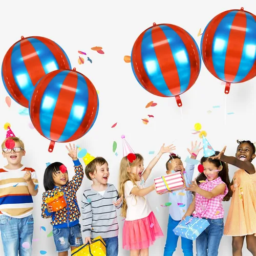 Miniatura 3 de Paquete de 9 globos de circo, decoraciones de carnaval de LIYDE para fiestas temáticas de circo, decoraciones de circo de 22 pulgadas, globos