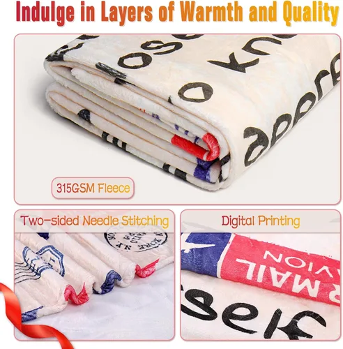 Miniatura 4 de TURMTF Regalos de cumpleaños para mamá de hija e hijo, manta de forro polar suave y cálida para mujer, manta acogedora para sofá, cama, viajes