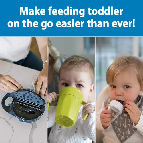 Miniatura 3 de Dr. Brown's Juego de iniciación de alimentación para niños pequeños, paquete de viaje con taza de entrenamiento sin boquilla Cheers360 con asas