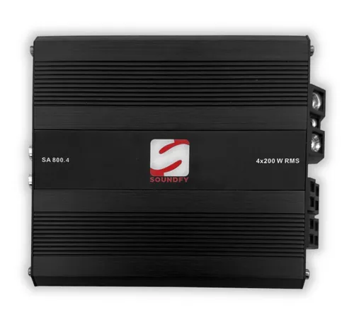 Soundfy Amplificador de Audio Digital para Automóvil de 4 Canales, Amplificador Compacto Multicanal Clase D con Crossover y Fuente de Alimentación