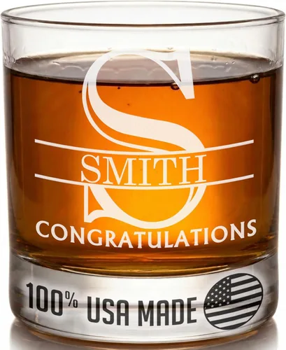Vaso de whisky personalizado para el Día del Padre, 11 onzas, regalos de whisky personalizados para hombres, vidrio borbón grabado, regalos de