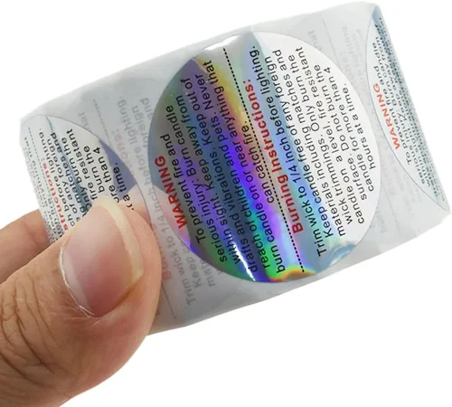 Miniatura 13 de HAHIYO 500 calcomanías de advertencia de velas circulares marrones de 1.5 pulgadas, etiquetas adhesivas de seguridad de papel kraft para hacer velas