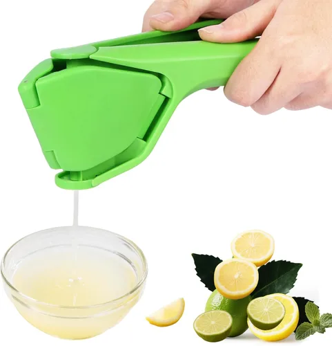 Exprimidor manual plegable de limón con colador de pulpa | Fácil de limpiar | Diseño de ahorro de espacio | Portátil duradero para cocina y