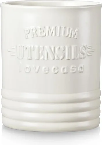 Miniatura 11 de LOVECASA Soporte para utensilios, de cerámica de 7.2 pulgadas + 5.4 pulgadas para encimera, utensilios de cocina grandes para encimera de cocina