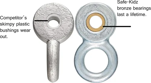 Miniatura 3 de Ganchos resistentes Safe-Kidz™ para columpios de madera, con herrajes de montaje, ganchos y brocas de tamaño adecuado para la instalación, por 2