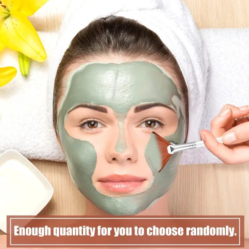 Miniatura 6 de Patelai 14 cepillos aplicadores de abanico, cepillos de máscara para herramientas de maquillaje facial para cosméticos faciales (marrón)