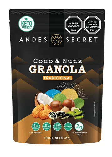 Miniatura 13 de Andes Secret Granola de cacao - Almendras, avellanas - Granola keto alta en proteínas sin azúcar, granos y gluten - 11 oz (1 paquete)