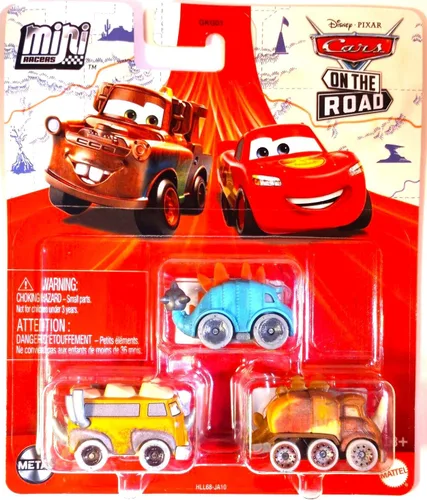 Miniatura 2 de Disney Cars Paquete de 3 Mini Racers (Erin Kindafast, gris, Mater)