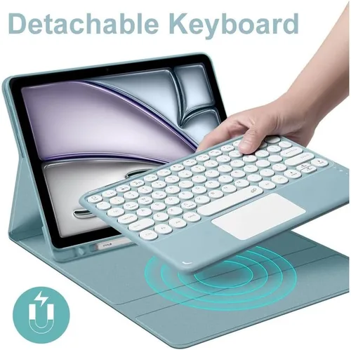 Miniatura 2 de Funda de teclado para Samsung Galaxy Tab A8 de 10.5 pulgadas 2022 - Trackpad multitáctil, funda desmontable con teclado inalámbrico para tableta