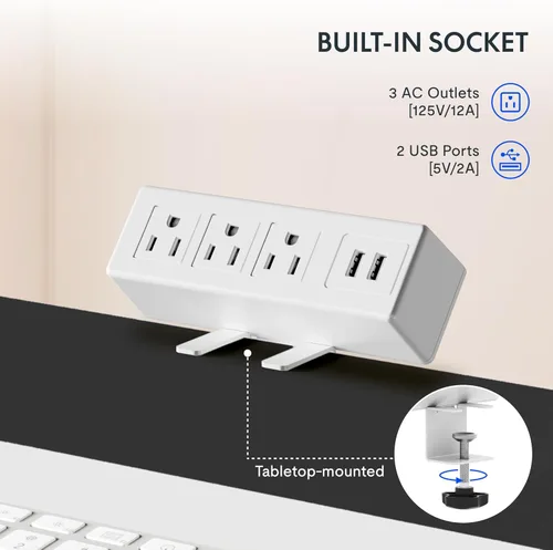 Miniatura 4 de FLEXISPOT EN2 Escritorio de pie de una pieza completa con regleta de alimentación de abrazadera, escritorio eléctrico de altura ajustable de 40 x 24