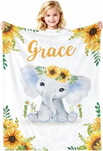 Miniatura 26 de Manta de bebé personalizada con nombre, cobijas de franela suaves y personalizadas con diseño de animales para recién nacidos, niños y niñas