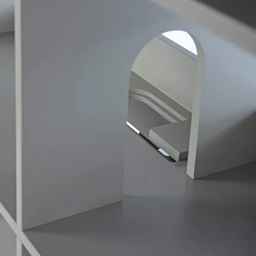 Miniatura 7 de Martha Stewart Librería de casa de muñecas de lujo para niños - Gris: estantería de madera para niños y organizador alto para libros