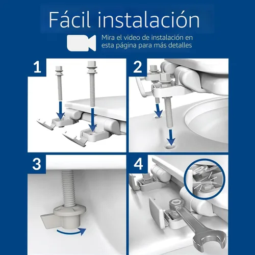 Miniatura 7 de Mayfair Linden - Asiento de inodoro de cierre lento, antideslizante, de madera resistente, fácil de instalar, redondo, color blanco