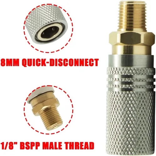 Miniatura 3 de Paintball PCP 1/8 "BSPP Acoplador de rosca macho HPA CO2 conector de recarga de tanque de aire de desconexión rápida Adaptador de liberación rápida