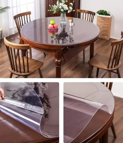 Miniatura 4 de Protector redondo transparente de varios tamaños, cubierta de plástico personalizado, almohadillas protectoras antideslizantes, cubierta de vinilo