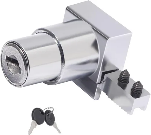 Cerradura de émbolo con llave para puerta corrediza de cristal, vitrina, cerradura de gabinete de vidrio con bisagras para puerta de 0.197 in-0.315