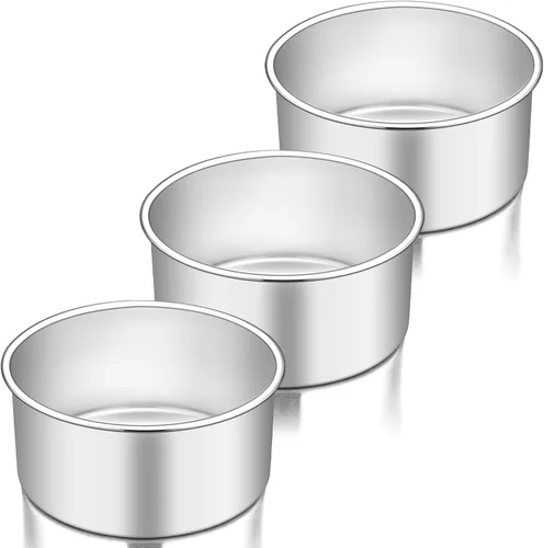 Miniatura 9 de TeamFar Molde para pasteles de 6 pulgadas, molde redondo profundo de acero inoxidable para hornear pasteles para bodas, fiestas de cumpleaños,