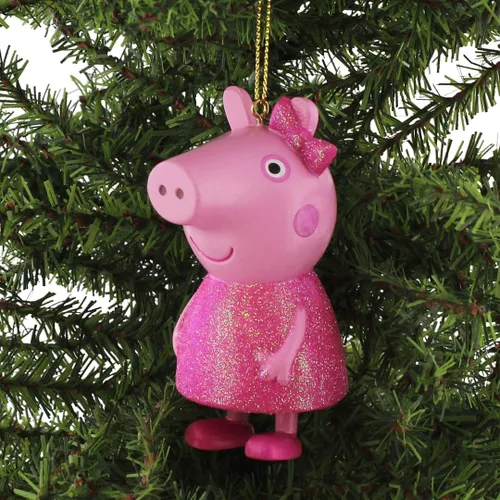 Miniatura 4 de Kurt S. Adler - Adorno de Peppa Pig - Vestido de Navidad con purpurina rosa en caja