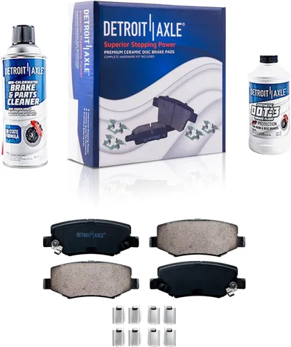 Miniatura 26 de Detroit Axle - Pastillas de freno para Nissan Quest 2004-2017, X-Trail 2005-2006, pastillas de freno de cerámica delanteras y traseras con repuesto