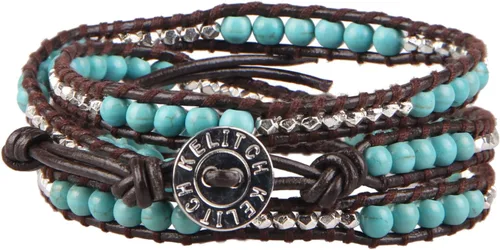 Miniatura 2 de KELITCH Pulsera de plata con 3 cuentas y nácar turquesa, hecha a mano, nueva joyería, Turquesa creada, turquesa creada