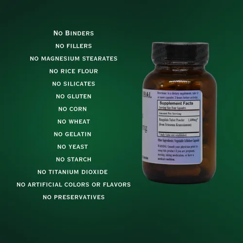 Miniatura 4 de Barlowe's Herbal Elixirs Bangalala (Eriosema Kraussianum) Cápsulas en polvo 400 mg por cápsula Hierba de vitalidad masculina sudafricana 60