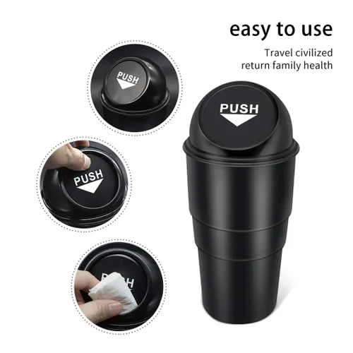 Miniatura 3 de Bote de basura para automóvil con tapa, a prueba de fugas, contenedor de basura pequeño para automóvil, oficina, hogar, cocina, dormitorio, juego