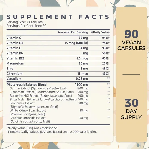 Miniatura 2 de Sundhedsliv 16 en 1 Blxxd Sugr Effective Gymnema Sylvestre Suplemento de 2100 mg con berberina, canela, melón amargo Vitaminas, magnesio y cromo