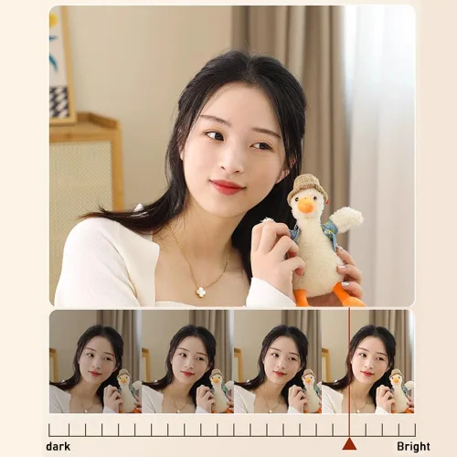 Miniatura 4 de Espejo de maquillaje con luces, espejo de tocador grande iluminado, pantalla de control táctil inteligente y rotación de 360 grados con espejo