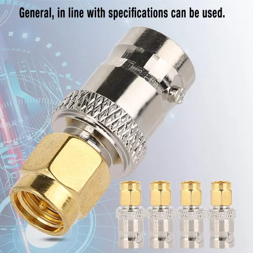 Miniatura 4 de Adaptador coaxial SMA macho a BNC hembra, adaptador coaxial RF, conector coaxial SMA a BNC macho hembra (todo cobre)