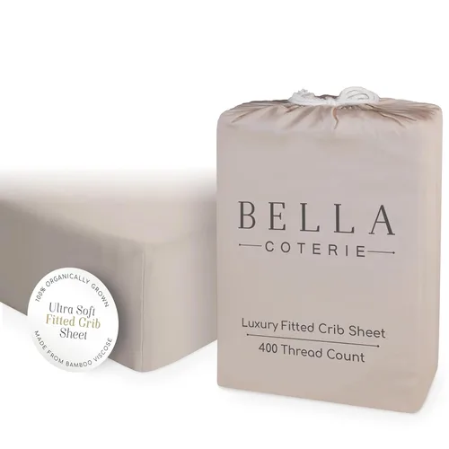 Miniatura 8 de Bella Coterie - Sábanas de lujo de viscosa de bambú para cuna Cultivadas orgánicamente Ultra suaves Enfriamiento para un mejor sueño Sábanas