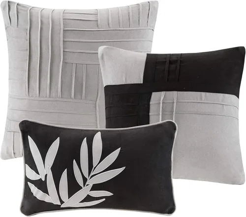 Miniatura 3 de Madison Park Acogedor juego de edredón casual con diseño de bloques para todas las estaciones, falda de cama a juego, almohadas decorativas, King