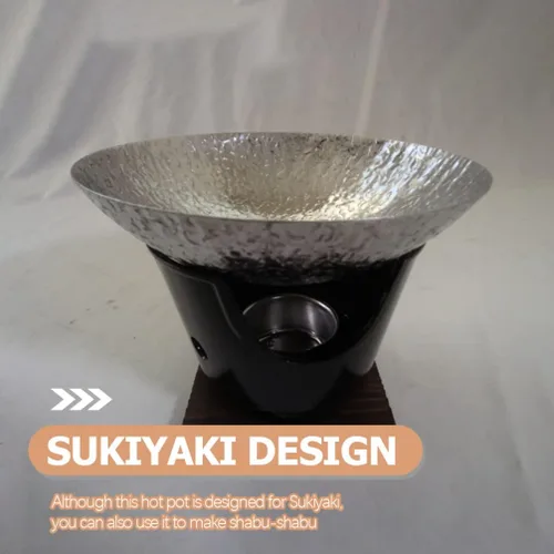 Miniatura 7 de Zerodeko Sartén japonesa Sukiyaki para wok de acero inoxidable con tapa, sartén a vapor, sartenes eléctricas chinas antiadherentes con tapas, sartén