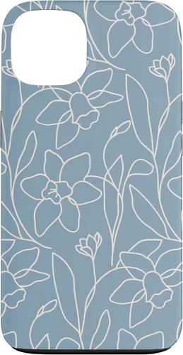 Miniatura 7 de Poppy Flower Line Art Modern Leaves Boho Light Blue Case for iPhone 17
