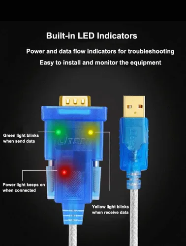 Miniatura 6 de DTECH Cable adaptador USB a serie con puerto macho RS232 DB9 chipset FTDI compatible con Windows 10 8 7 y Mac Linux - 4 pies