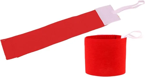 Brazalete de escuadrón rojo para adultos, elástico, antideslizante, ajustable, color neón, adhesivo para fútbol, entrenamiento, equipo, suministros