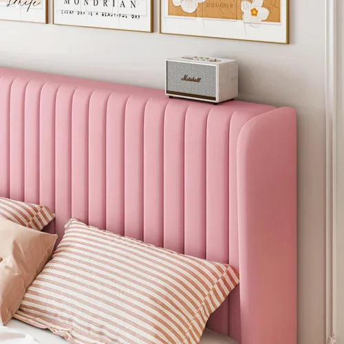 Miniatura 4 de SHA CERLIN Base de cama de terciopelo de tamaño matrimonial con cabecera capitoné de canal vertical, plataforma tapizada con listones de madera,