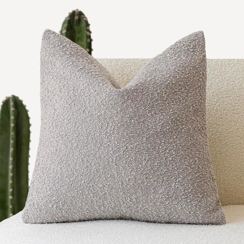 Miniatura 27 de Foindtower Fundas de almohada decorativas con textura de boucle, fundas de almohada sólidas, neutrales, suaves y acogedoras para silla, sofá