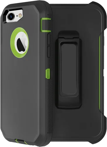 Miniatura 15 de Funda para iPhone 8 y iPhone 7, resistente, con función atril, protector de pantalla integrado, 4 en 1, fuerte y resistente a prueba de golpes