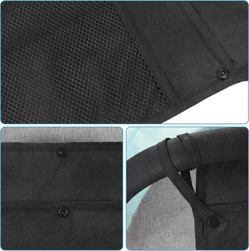 Miniatura 4 de Accmor Organizador universal de cochecito, bolsa de malla para Uppababy, Nuna, Britax, Doona, cochecitos de malla ajustable antideslizante