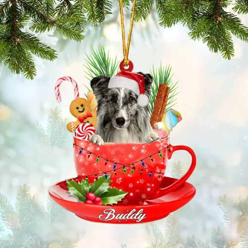 Miniatura 37 de Alaskan Malamute - Adorno acrílico personalizado para perro en taza, adorno de Navidad personalizado para perro 2023, decoración de árbol