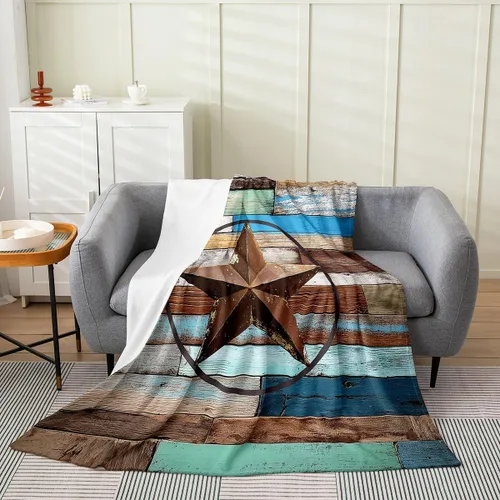 Miniatura 12 de Erosebridal Western Cowgirl Blanket 40x50 Western Cowboy Fleece Flannel Blanket for Bed Sofa Crib Horseshoe Boots Southwestern Fuzzy Plush Throw