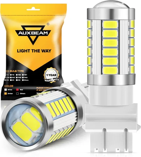 Miniatura 9 de Auxbeam 3157 - Bombillas LED amarillas ámbar, súper brillantes 3156 3057 4157 3457 4057 4114, bombillas de reemplazo para intermitentes delanteros