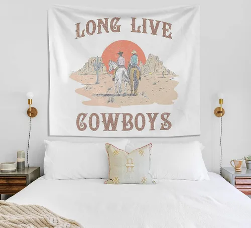Miniatura 2 de Knibeo Tapiz occidental, decoración de vaquero, tapiz de vaquero occidental de larga vida, tapiz de vaquero occidental desierto para colgar