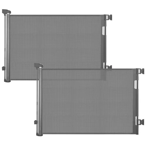 Miniatura 11 de Puerta retráctil para bebés para escaleras y puertas, 55 pulgadas de ancho x 33.6 pulgadas de alto, puerta de malla para perros de fácil instalación