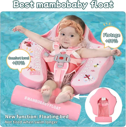 Miniatura 7 de Mambobaby Flotador con toldo mejorado no inflable para bebé, flotador inteligente de Mambo para natación, flotador de natación para bebé, flotador