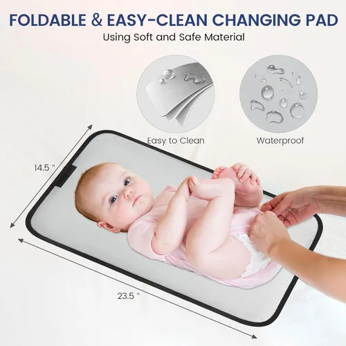 Miniatura 5 de LOVEVOOK Mochila para Pañales, Bolsa de Bebé con Cambiador, Mochila Grande para Pañales Niño Niña, Bolsa Impermeable para Registro de Bebé para Mamá