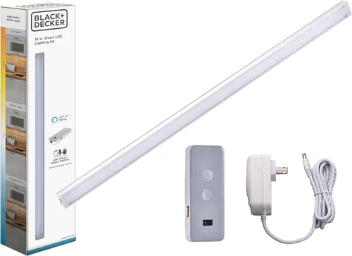 Miniatura 5 de BLACK+DECKER - Compatible con el kit de iluminación Alexa Smart para debajo del gabinete, LED ajustables, barra de 18 pulgadas, blanco, certificado