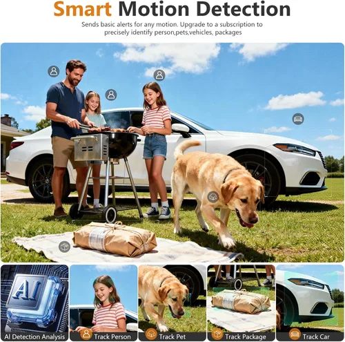 Miniatura 8 de Cámara de seguridad 2K inalámbrica para exteriores, cámaras WiFi alimentadas por energía solar para seguridad del hogar con detección de movimiento