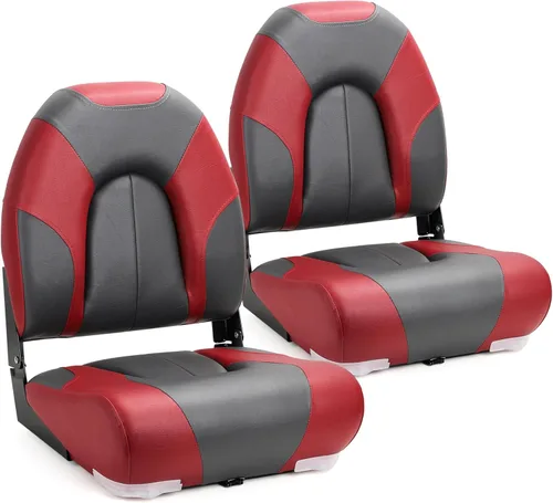 Miniatura 12 de Asiento plegable para barco Deluxe con respaldo alto marino, tornillos de acero inoxidable incluidos